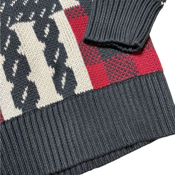 L.L. Bean Heritage Soft Cotton Fisherman Sweater Red White Blue Size XS - Picture 6 of 8